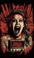 video store horror movie possessed tv fun horror image photo