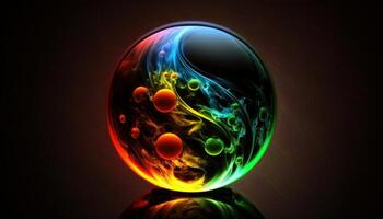 red green yellow and blue orb glowing mysterious ball photo