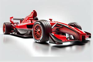 red modern F1 sport red car isolated on white background photo