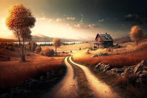 A house and trees view scenery photo