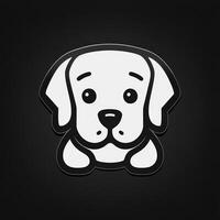 simple brown dog logo on black background photo