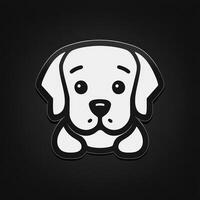 simple brown dog logo on black background photo