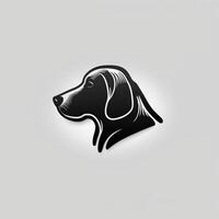 simple black dog logo on white background photo