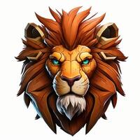 slot casual game art cartoon lion on white background photo
