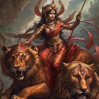 diosa Durga imágenes ella es el madre de el guerra imagen generativo ai foto