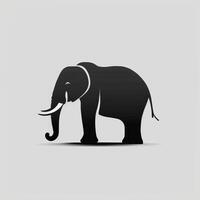 negro elefante logo en blanco antecedentes generativo ai foto