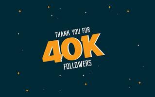 THANK YOU FOR 40K FOLLOWERS. SOCIAL MEDIA TEMPLATES. vector