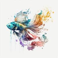 mandarín pescado saltando acuarela pintura acortar Arte imagen generativo ai foto