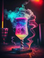 dramatic dynamic beverage photography of a magical shake drink photo