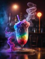 dramatic dynamic beverage photography of a magical shake photo