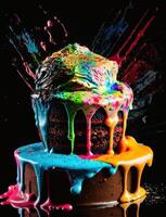 dramatic dynamic food photography bizarre colorful cupcake photo