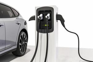 Modern and high technology of transportation electric vehicle charging photo