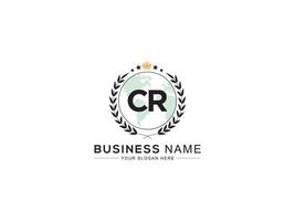 Minimalist Cr Logo Icon, Creative Crown Three Letter CR Logo Image Vector