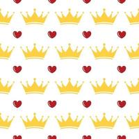 Crown seamless pattern. King seamless pattern. Queen seamless pattern. Crown. King and Queen vector