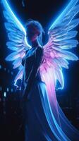 Angel with blue pink Octane render Unreal Engine photo