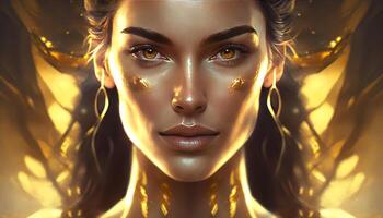 beautiful epic ancient woman face close up image photo