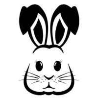 On a white background, a sweet assortment of bunny faces with Easter-themed graphics is displayed. vector