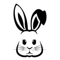 On a white background, a sweet assortment of bunny faces with Easter-themed graphics is displayed. vector