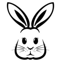 On a white background, a sweet assortment of bunny faces with Easter-themed graphics is displayed. vector