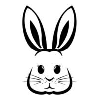 On a white background, a sweet assortment of bunny faces with Easter-themed graphics is displayed. vector