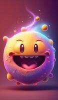 3d galaxy cute character color with funny smile photo