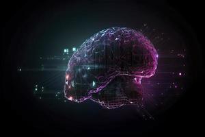 Artificial Intelligence digital concept with abstract brains photo