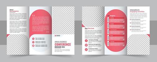Business conference trifold brochure template design, Business trifold Brochure, Corporate brochure, trifold template design vector