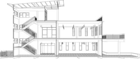 3D illustration of building project vector