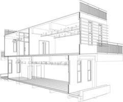 Ilustración 3D del proyecto de construcción vector