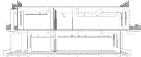 Ilustración 3D del proyecto de construcción vector