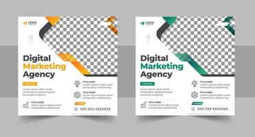 Digital marketing agency social media post template vector