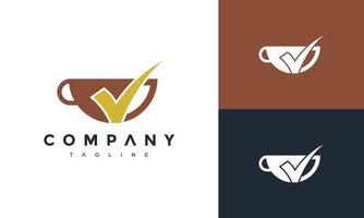 logo tick cup vector