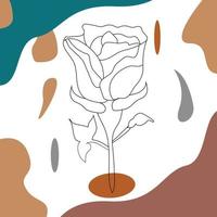 flor uno línea dibujo. floral minimalista estilo. naturaleza símbolo. botánico impresión. continuo línea Arte. flores impresión. minimalista botánico dibujo vector