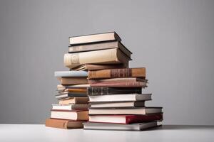 Stacks of book isolated on white background. photo