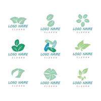 Mint leaves flat vector color icon template illustration design