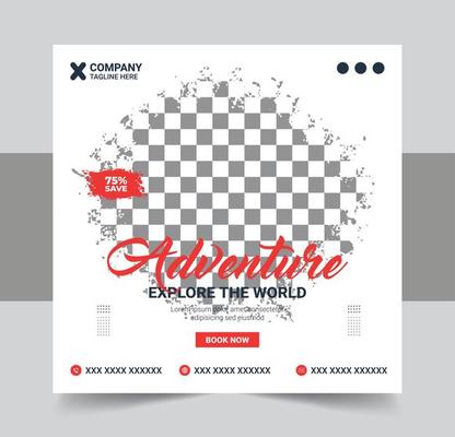 ocial media design post travel, Template for social media post, template design for travel ads