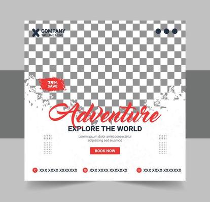 ocial media design post travel, Template for social media post, template design for travel ads