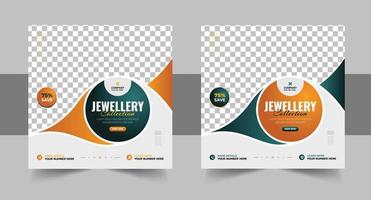 Jewellery collections social media post, Jewellery Collection Web Banner or Social Media Post Design vector