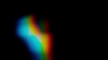 Prism Rainbow Light Flares Overlay on Black Background video