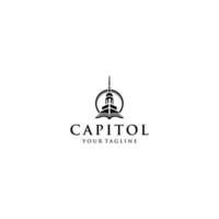 Capitol book history logo design . vector