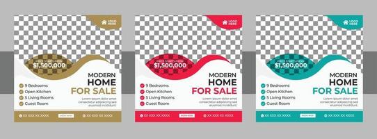 Real estate social media post template. home improvement banner template. home repair social media post banner. Editable Post Template Social Media Banner vector