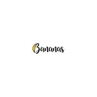 Logo created from combination of banana with letter B shape. vector