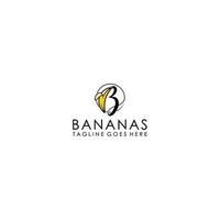 Logo created from combination of banana with letter B shape. vector