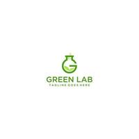 Green Lab with G letter logo design vector