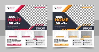 modern Real estate home for Sale social media Post and square banner template design vector