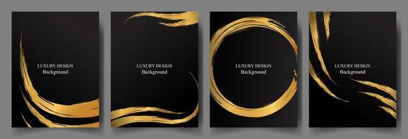 conjunto lujo negro y oro vertical diseño antecedentes vector. lujo elegante tema vector