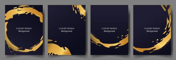 set luxury blue and shiny gold splash design vertical background. luxury elegant theme vector