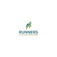 R , RR letter run logo design vector