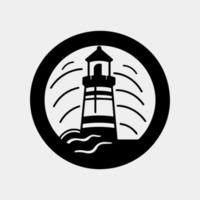 Lighthouse logo design simple and creative vector