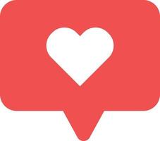 Like and Heart Love Icon Vector . Liked Red Bubble on a white background . Social media icon